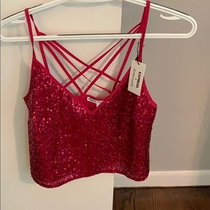 Express Olivia Culpo Sequin Top